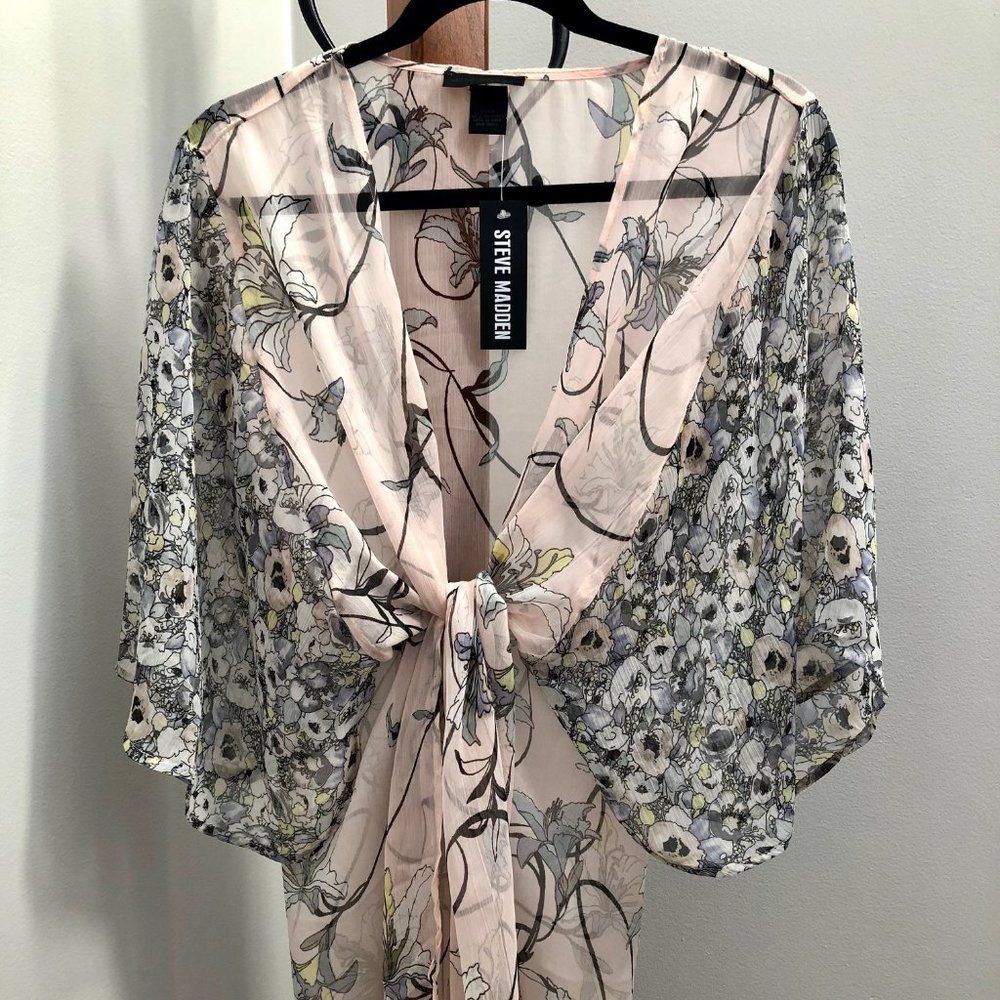 Steve Madden Floral Wrap With Sleeves